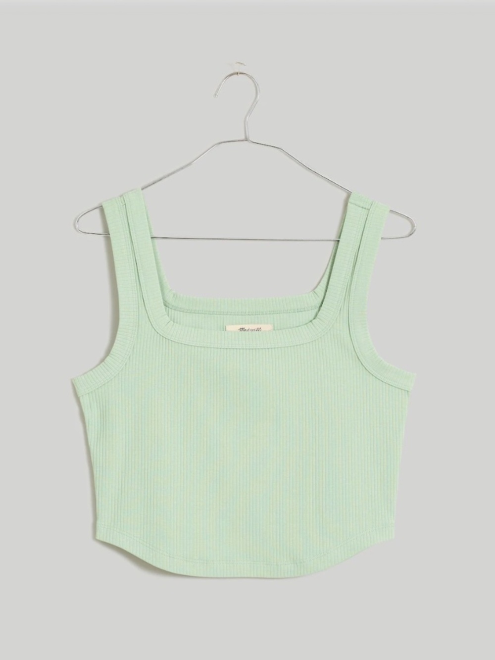 NWOT  Madewell The Tailored Crop Tank in Sleekhold Medium Pistachio Green